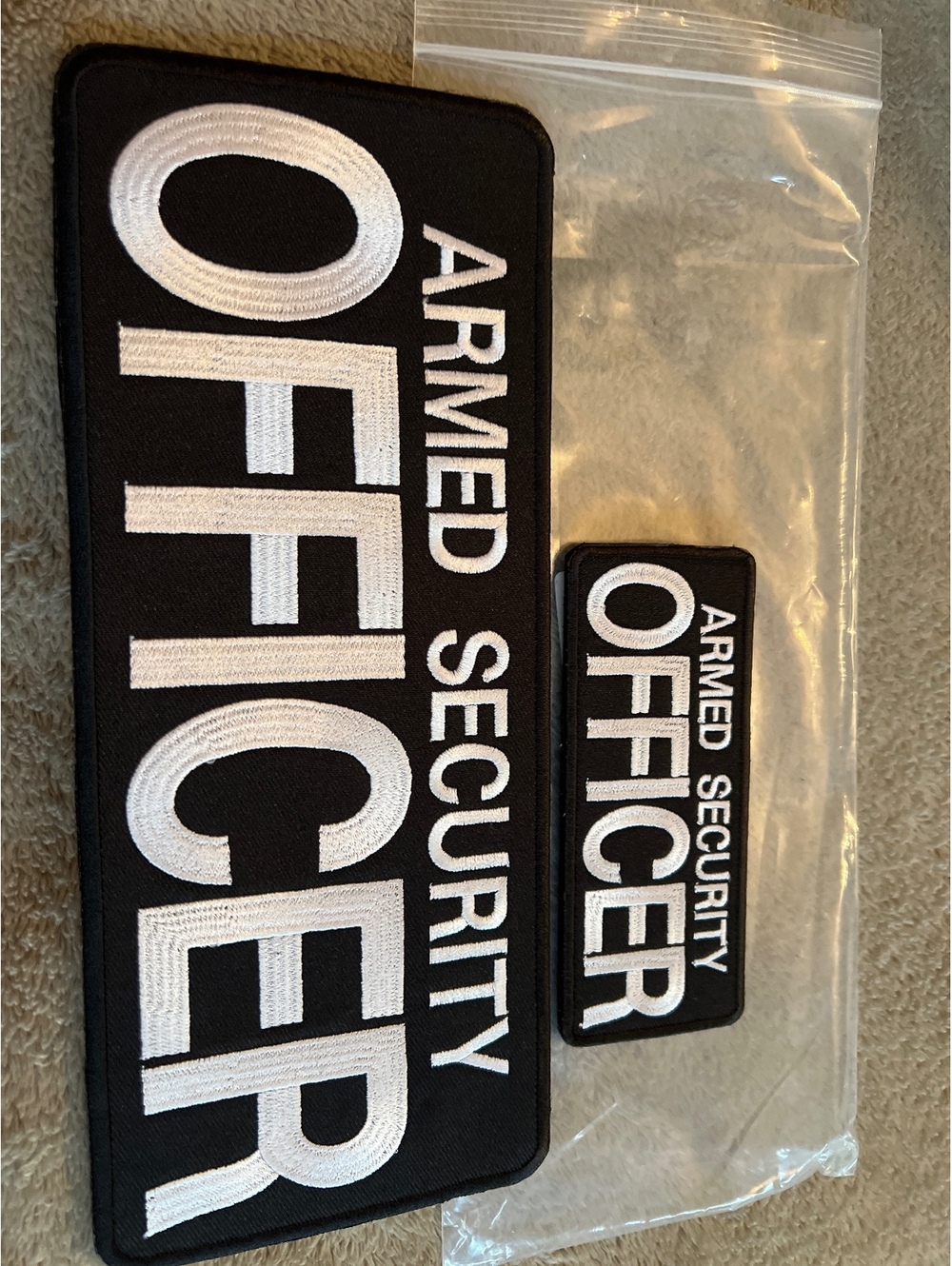 Armed Security Officer Embroidered Patch Set